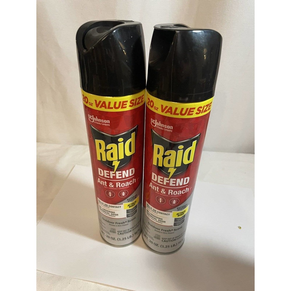 2x Raid Ant & Roach Kill On Contact 20 Oz Value Size. Free Shipping.